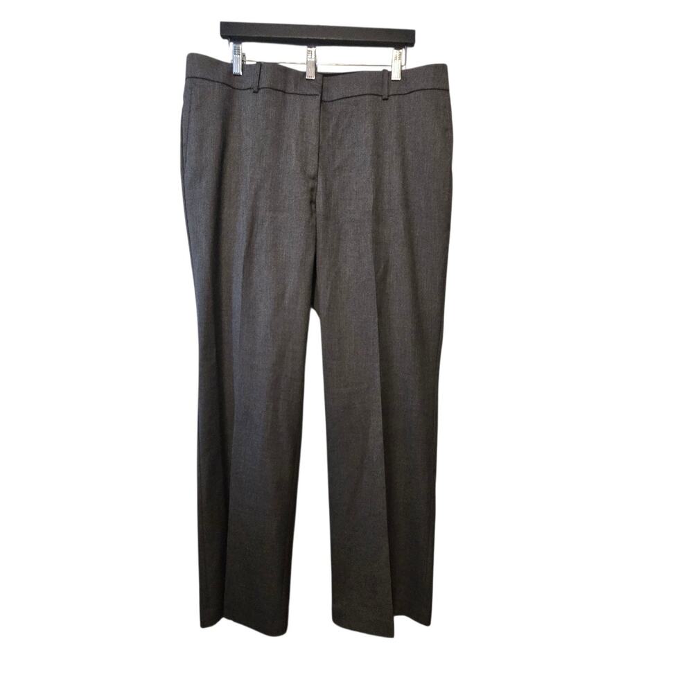 Ann Taylor Curvy Fit Wide Leg Dress Pants Womens Sz 16 Gray Career Comfort EUC